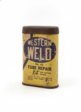 Vintage Western Weld No. 35 Tube Repair Kit Tin Collectible Automobilia Garage picture