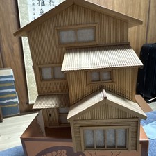 Vintage Handmade Japanese-Style Bamboo House Diorama / Miniature Model picture