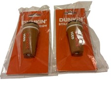 Dunkin Straw Buddies. Set Of Two. NEW. picture