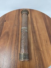 Vtg Tibetan Buddhist Copper Brass Scroll Case Prayer Tube Holder Double Dorje  picture
