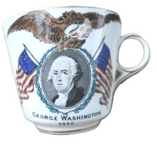 Antique 1876 Centennial George Washington Cup Mug WT Copeland J M Shaw History picture