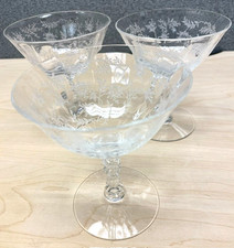 3 Vintage Fostoria Chintz Etched 4.5