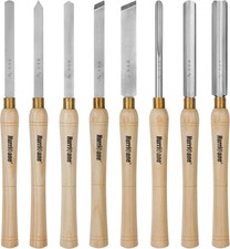 HURRICANE 8Pc Wood Lathe Chisel Set Wood Turning Tools Wood Lathe Tools HSS Turn picture