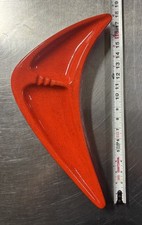 1950’s / 1960’s Large Mid-Century Modern Red Boomerang (Googie) Ceramic Ashtray picture