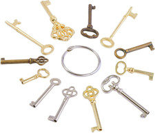 Skeleton Key Set 12 Universal Hollow Barrel Skeleton Keys Replacement picture