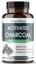 Viva Doria Activated Charcoal 520 mg, 120 Vegetable Capsules picture