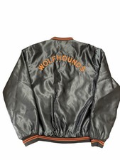 Vintage 70s USAF 32nd TFS Wolfhounds Soesterberg Satin Bomber Jacket Wayfarer L picture