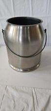 Vintage stainless steel milking 5 gallon bucket pail can dairy planter picture