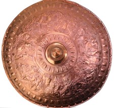 19th CENTURY BRASS COPY OF THE CELLINI SHIELD ON DISPLAY IN WINDSOR CASTLE. 722 picture
