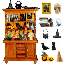 53 Pcs 1:12 Scale Witch Miniature Set for Halloween Decor - Magic House Accessor picture