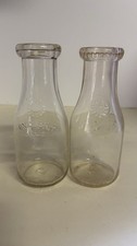 Vintage Coble Dairy Lexington NC Pint Milk Bottles Lot of 2 Faded ACL picture