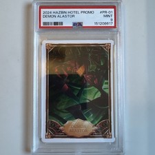 PSA 9 MINT 2024 Hazbin Hotel Holo Foil Promo #PR-01 Demon Alastor Radio White picture