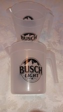 Lot of 2,  7”  Beer Plastic Pitcher Busch Light.  48 oz. each picture