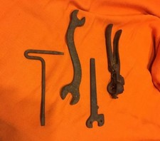 Misc Antique cast-iron hand tools pin wrench screwdriver etc specialty pliers picture