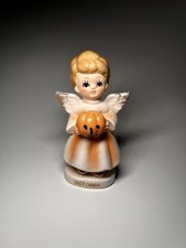 Vintage 1980S October Birthday Angel Halloween Pumpkin Japan Lefton Napco Era picture