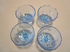 Vintage Morgantown Glass Gloria blue set 4 Crinkle Sherbet Glasses 6 Oz. 1950’s picture