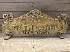 NATIONAL CASH REGISTER Top Sign Hires Root Beer  Yellow Brass Fountain Service 5 picture