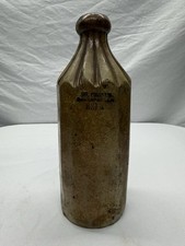 Antique 1870's Stoneware Panneled Beer Bottle, 