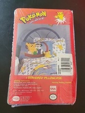 Vintage Pokemon Pillowcase Standard Ash Pikachu 1999 Nintendo NEW IN PACKAGE picture