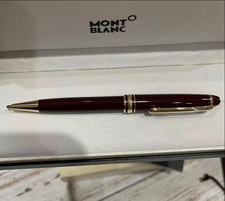 New M.B 164R Meisterstuck Ballpoint Pen Burgundy Red Gold Trim Luxury Gift picture