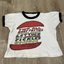 Vintage Kids Size Big Mac McDonald’s Ringer T-shirt Two All Beef 1960’s 1970’s picture