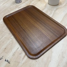Vtg 1960s JAL Japan Airlines First Class Teak Serving Tray Ochiku Bentwood MCM picture