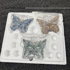 Bradford Editions Lena Liu Butterfly Ornaments Lot of 3 COA Floral Greetings 95’ picture