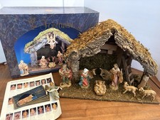 Vintage Fontanini Nativity Starter Set Stable Heirloom Collection 9 Figure 1995 picture