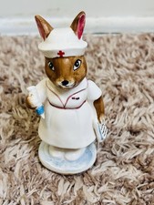 Vintage Schmid Ceramic Bunny Rabbit Nurse Figurine Red Cross Ceramic picture