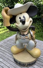 Vintage Disney 22” Two-Gun Cowboy Mickey Mouse Big Fig Resin Statue Display FLAW picture