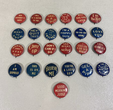 (25) Vintage Antique Favorite Cigarette Novelty Comic Motto Pinback Buttons ~ #2 picture