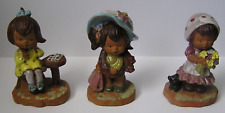 Vintage Seymour Mann Terra Cotta Three Girl Figurines ~ Japan ~ 4 1/4