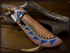 Knife Cover Indian Beaded Native American Sioux Leather Handmade Knife Sheath picture