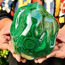5.81LB Natural glossy Malachite transparent cluster rough mineral sample picture