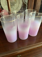 Vintage Set of Frosted Drinking Glasses 1970s picture