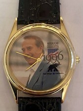 Vintage 1996 Republican National Convention Bon Dole Watch w/Leather Strap/Works picture