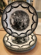 ROYAL STAFFORD WITCH COVEN SET OF 4 SIDE PLATES  HALLOWEEN WITCHES GHOST HAUNTED picture