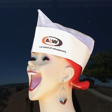 Vintage Original 1950s A&W ROOTBEER Soda Paper Jerk Hat EMPLOYEE Uniform NOS picture