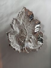 Vintage Crescent Leaf and Berry Footed Silverplate Platter Footed #711 picture