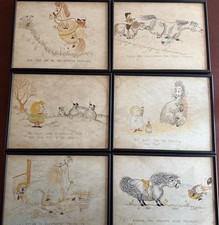 In The Manner Of Norman Thelwell Ponies 6 Cartoon Original Illustration Art 1974 picture