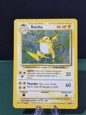 Raichu 14/102 Holo Rare Base Set Unlimited Pokemon Lightly Played picture