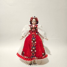 Vintage Hungarian Folk Doll Budapest 1997 Beaded Costume Porcelain 9.5 inch picture