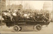 Washington DC Seeing Washington Tour Bus c1908 Real Photo Vintage Postcard bhn picture