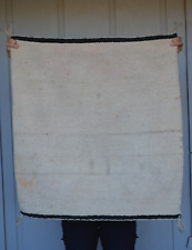 Vintage Navajo Single Saddle Blanket Rug - White Open Field - 32