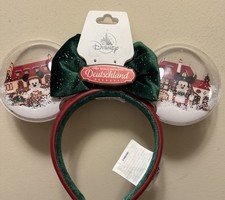 Disney Parks 2026 Christmas EPCOT Germany Snow Globe Minnie Ears Headband NEW picture