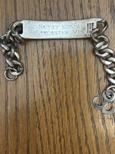 WWII ID STERLING SILVER SWEETHEART BRACELET 