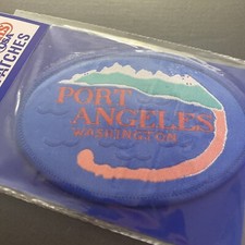 VTG PORT ANGELES Washington Woven Iron On Patch picture