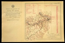 1915 Antique Santa Fe Railroad Map Line Lawrence KS Ottawa Kansas City Missouri picture