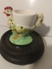 Antique Rooster Breakfast Egg Holder-Porcelian Glazed and Handpainted-3