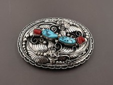 Native American Navajo Sterling Apachito Belt Buckle picture